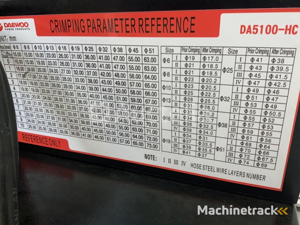 Daewoo DA5100-HC hydraulische slangenpers