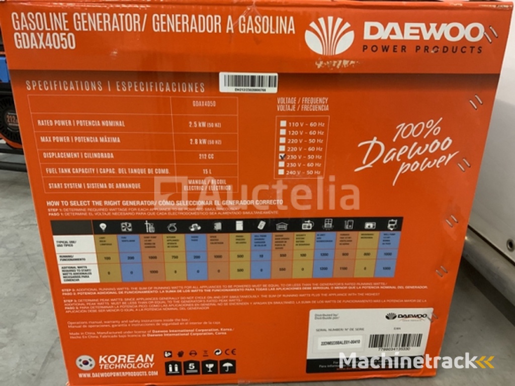Daewoo GDAX4050 Benzine Generator