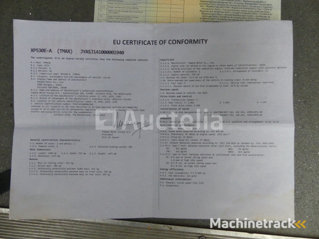 500cc Scooter Yamaha TMAX (2019-47.493 km)