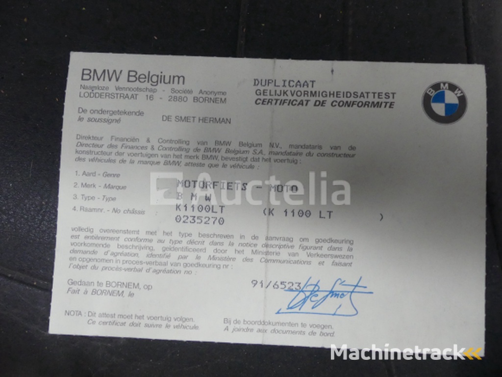 Motorfiets BMW K1100LT (1997-111.517 km)(VIN:0235270)