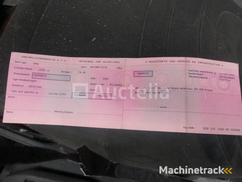 Motorfiets BMW K1100LT (1997-111.517 km)(VIN:0235270)