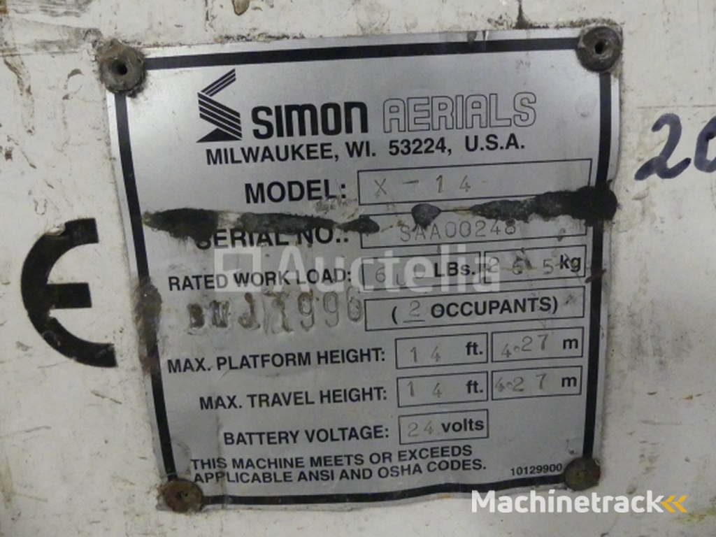 Simon Aerials X14 elektrische schaarhoogwerker