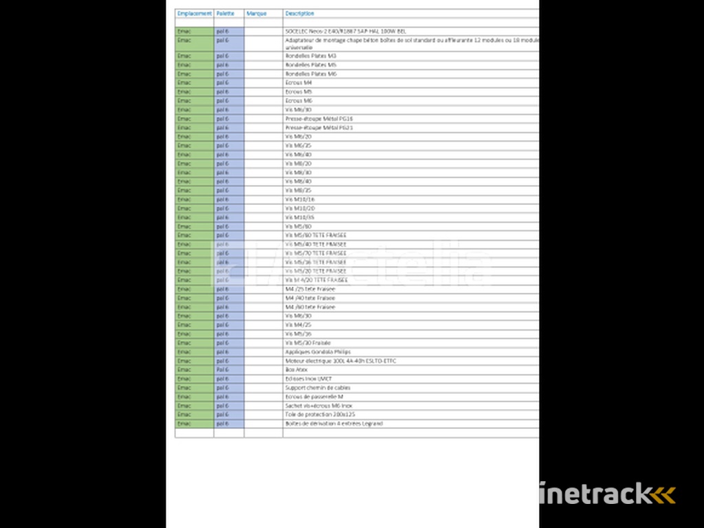 REF:EMAC - Pal 6 - Kit voor hardware en diverse uitrusting