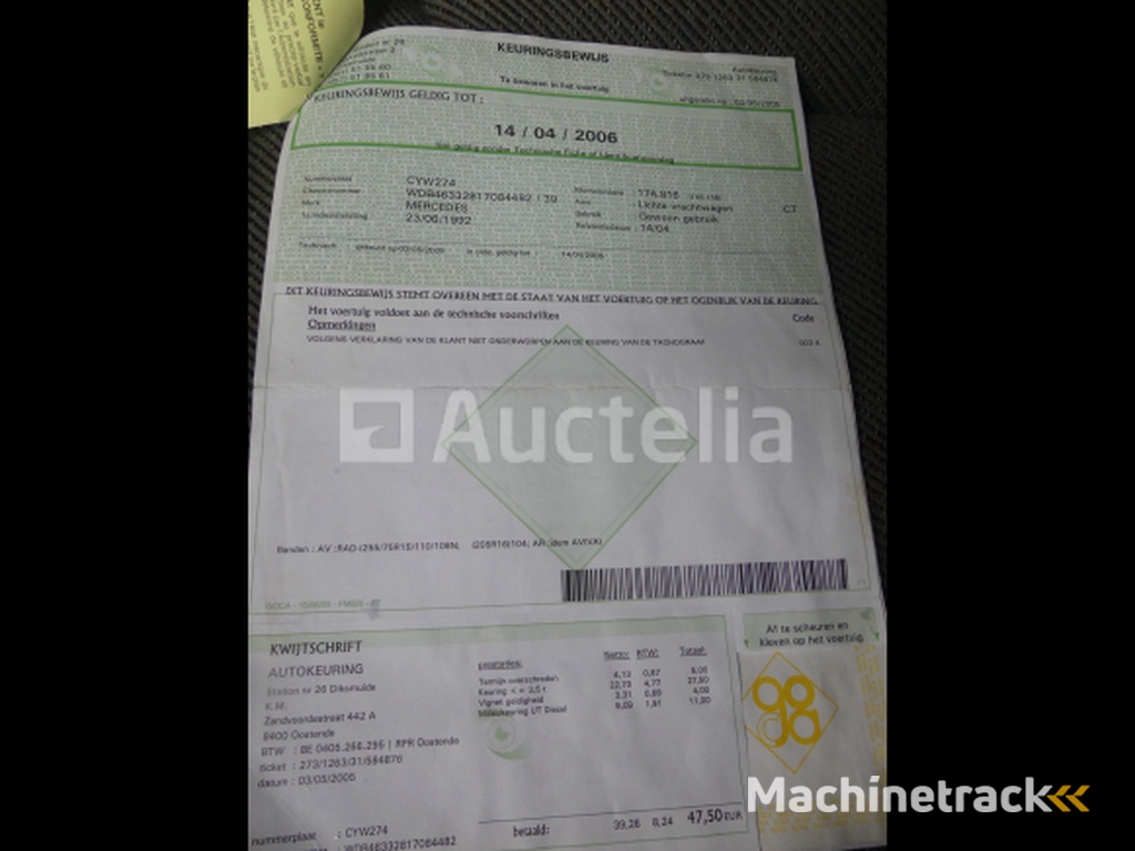 Voiture Mercedes-Benz 300 GD (1992-241.306 km)(VIN: WDB46332817084482)