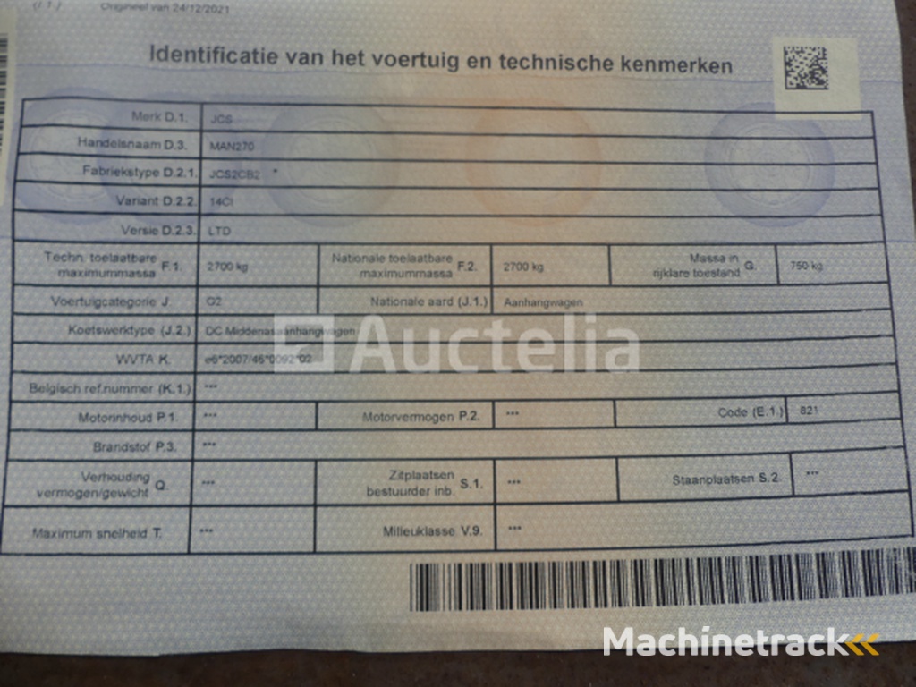 Hulco TERRAX-2 Aanhangwagen (VIN: WHLT2300200006187)