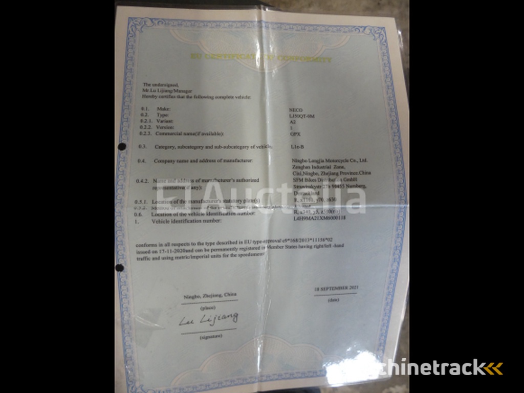 50cc Neco GPX Scooter(VIN: L4H9MA21XM6000118)