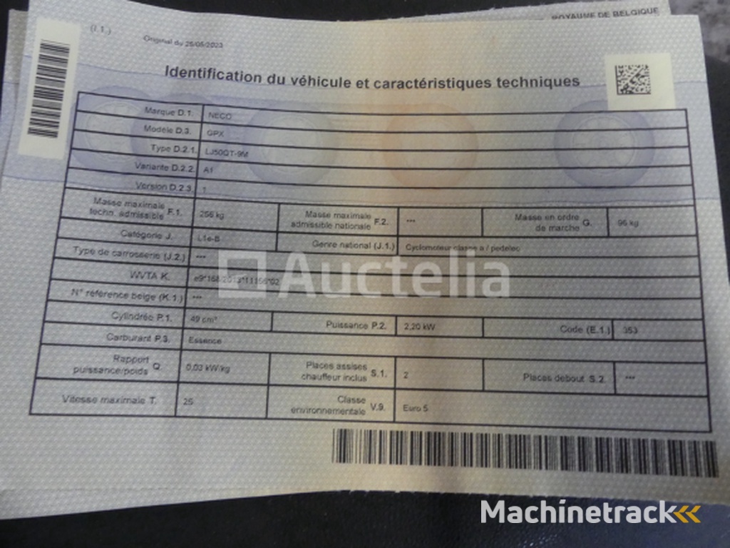 50cc Neco GPX Scooter(VIN: L4H9MA21XM6000118)