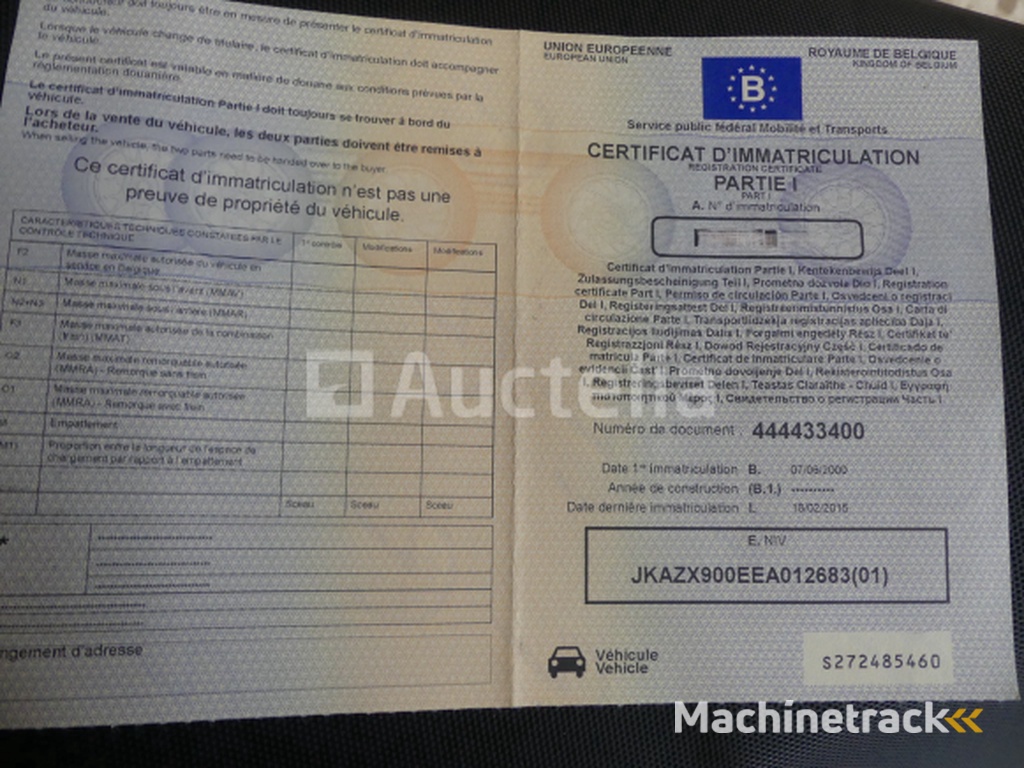 900cc Kawasaki ZX-9R Ninja Motorcycle(VIN: JKAZX900EEA012683)