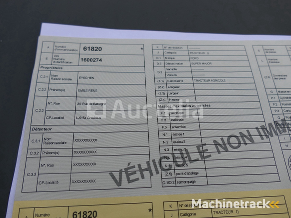 Ford Super Major Landbouwtractor + Lier