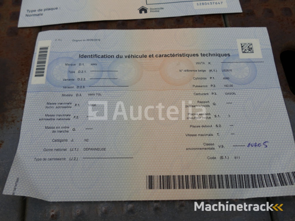 Bergingswagen MAN Man TGL (2011-618.211 km)(VIN: WAMN15ZZ8BY268559)