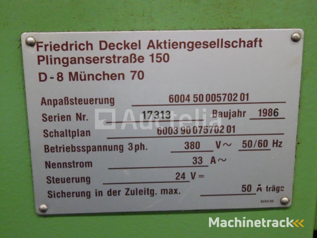 Deckel FP 5 NC CNC Milling Machine 1986