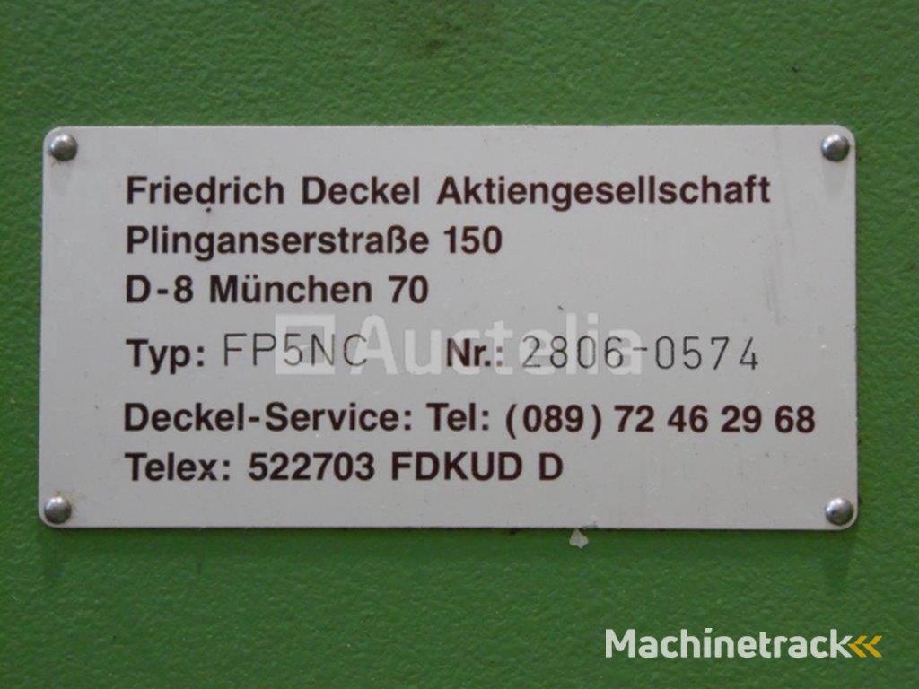 Deckel FP 5 NC CNC Milling Machine 1986