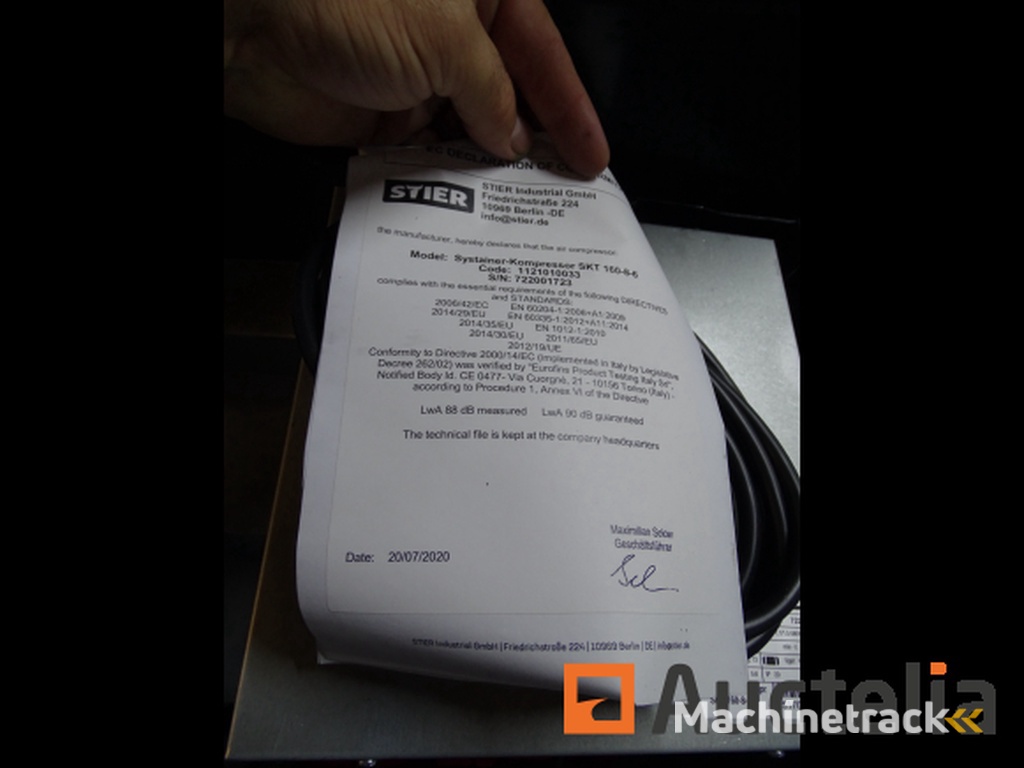STIER SKT 160-8-6 compressor in zijn systainer
