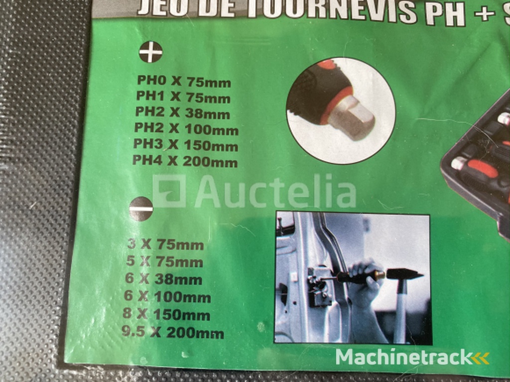 12 piece screwdriver set PH + Slotted in case