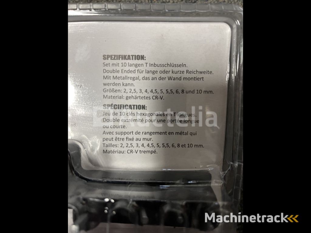 Allen T-keys in rack