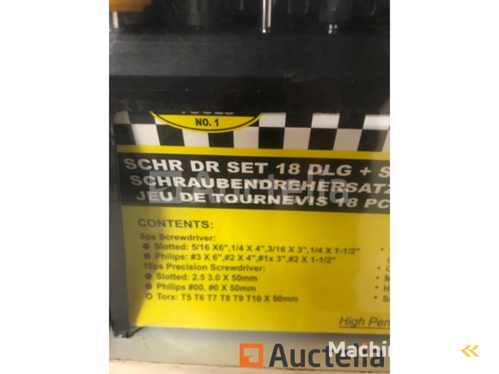 18 piece screwdriver set Slotted, Philips and Torx with stand