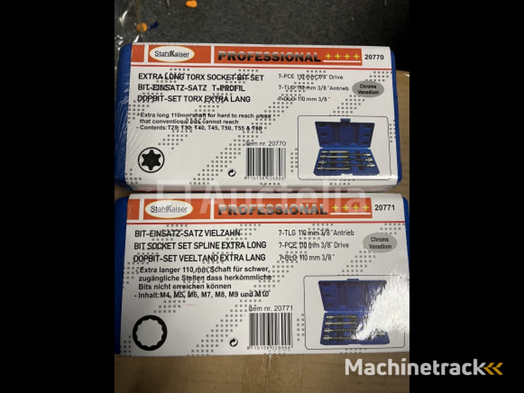 2 x extra long socket bit set Torx and Spline