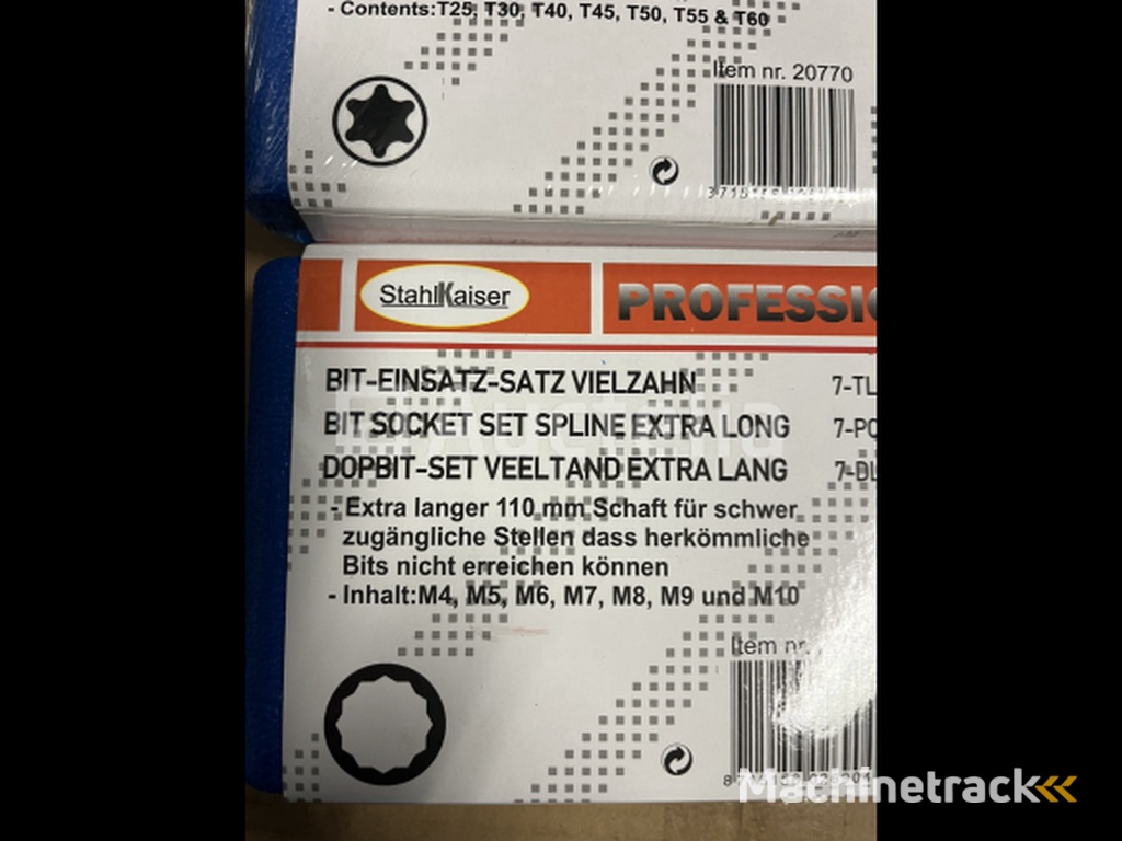 2 x extra long socket bit set Torx and Spline