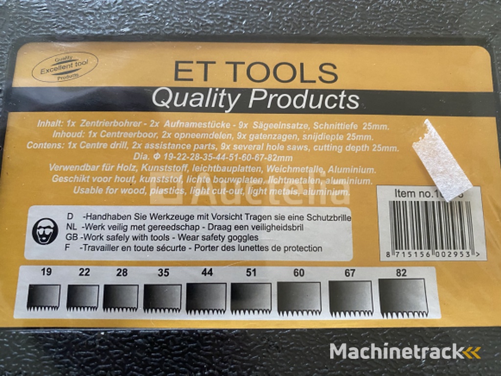 12 piece hole drill set for wood, plastic, light metal