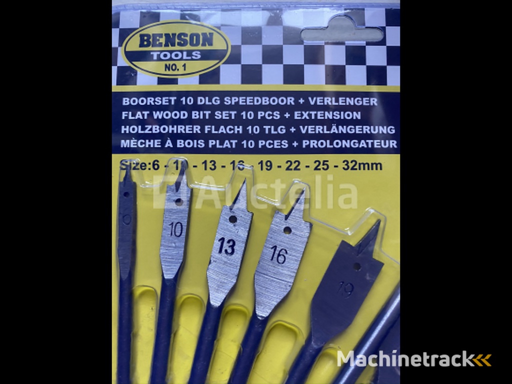 10 delige speedboor set 6,10, 13,16,19,22, 25,en 32 mm