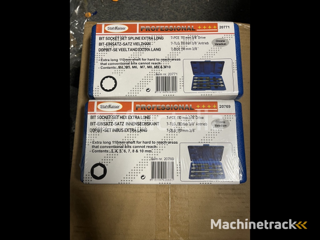 2 x verlengde bit dopset veeltand en inbus