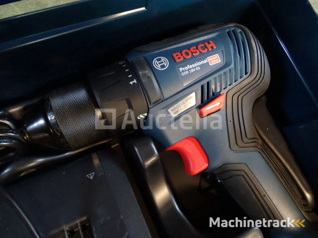 BOSCH GSR 18V-55 cordless drill driver in its systainer