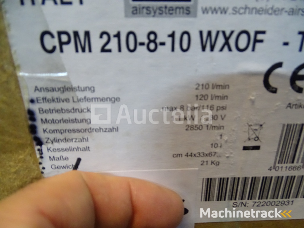 SCHNEIDER CPM 210-8-10 WXOF Professionele Compressor - Winkelwaarde €641