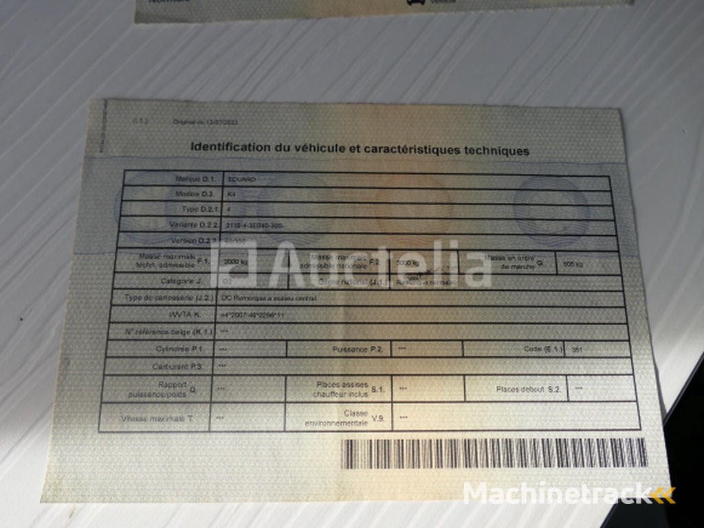 Eduard dubbelassige gaas aanhanger (VIN:YC3EDUARD21140824)