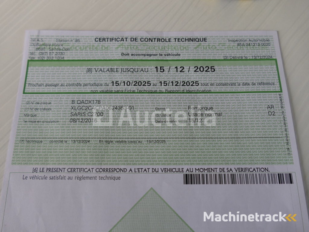 Saris C2700 dieplader (VIN:XLGC2CACPA0624353)