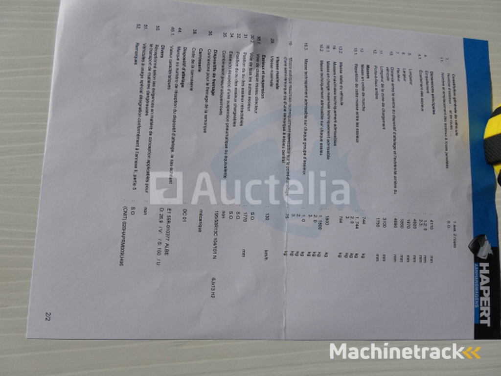 Hapert Indigo enkelassige aanhangwagen (VIN:XLH00000000851433)