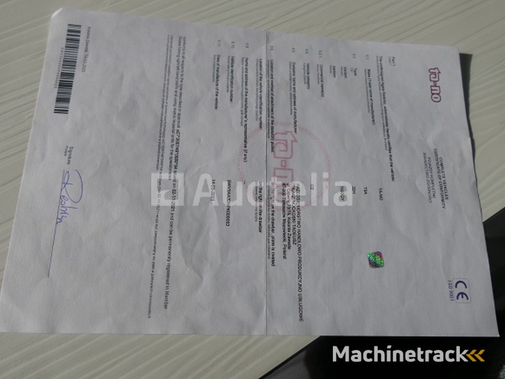 Ta-no T3A 32H enkelassige spoeldrager aanhangwagen (VIN: SWV3AA32HPK000053)