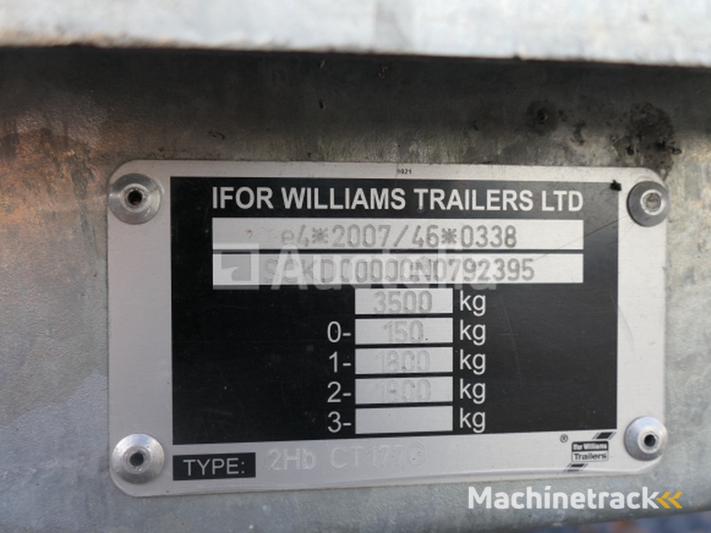 Ifor Williams 2HB CT35 dubbelassige aanhangwagen drager (VIN:SCKD00000N0792395)
