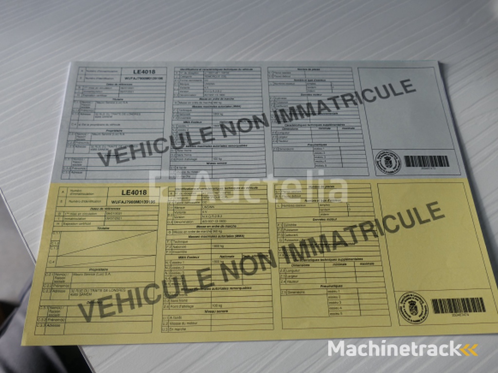 Unsinn AS enkelassige aanhangwagen 1837-13-1800 (VIN:WUFAJ7900MO139196)