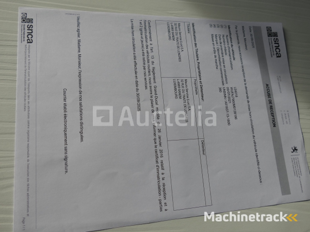 Unsinn AS enkelassige aanhangwagen 1837-13-1800 (VIN:WUFAJ7900MO139196)