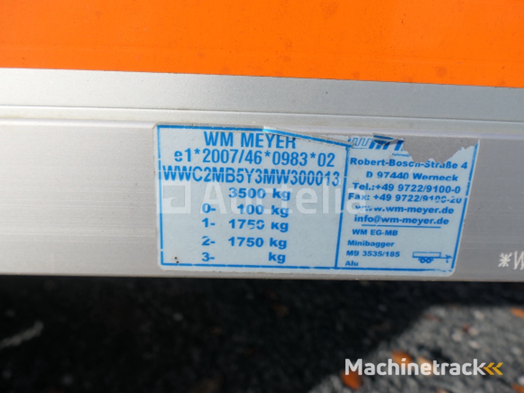 Meyer dubbelassige aanhangwagen WM EG-MB (VIN: WWC2MB5Y3MW300013)