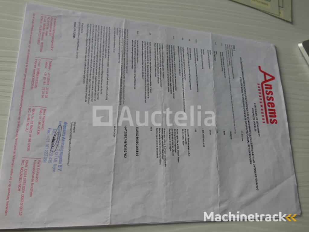 Anssems BSX 2500-301x150 dubbelassige huifophanging (VIN:XLJOX040300165550)