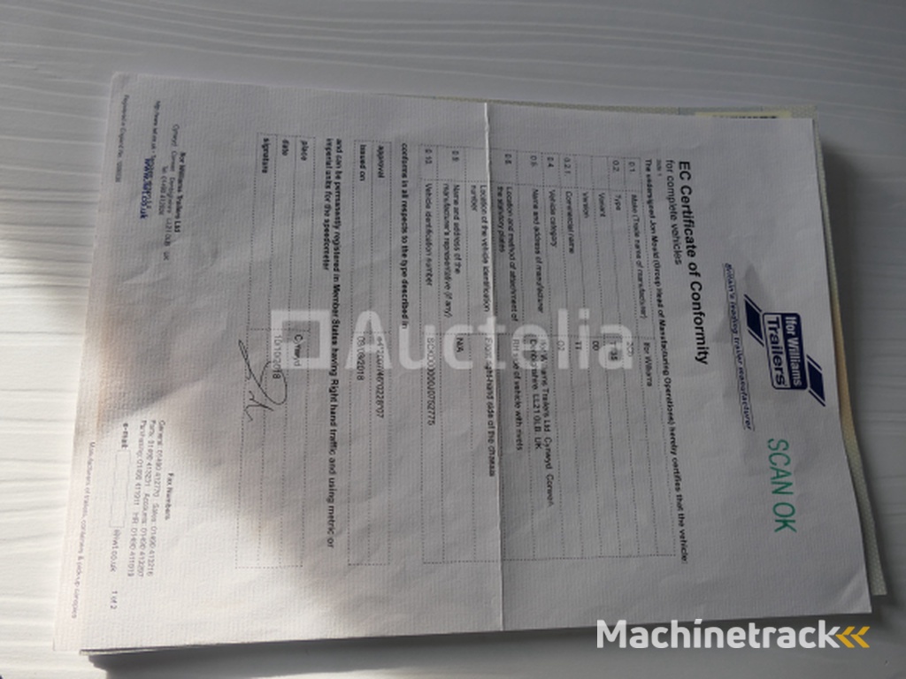 Ifor Williams 2Cb TT35 dubbelassige buigende aanhangwagen (VIN:SCKD00000J0752775)