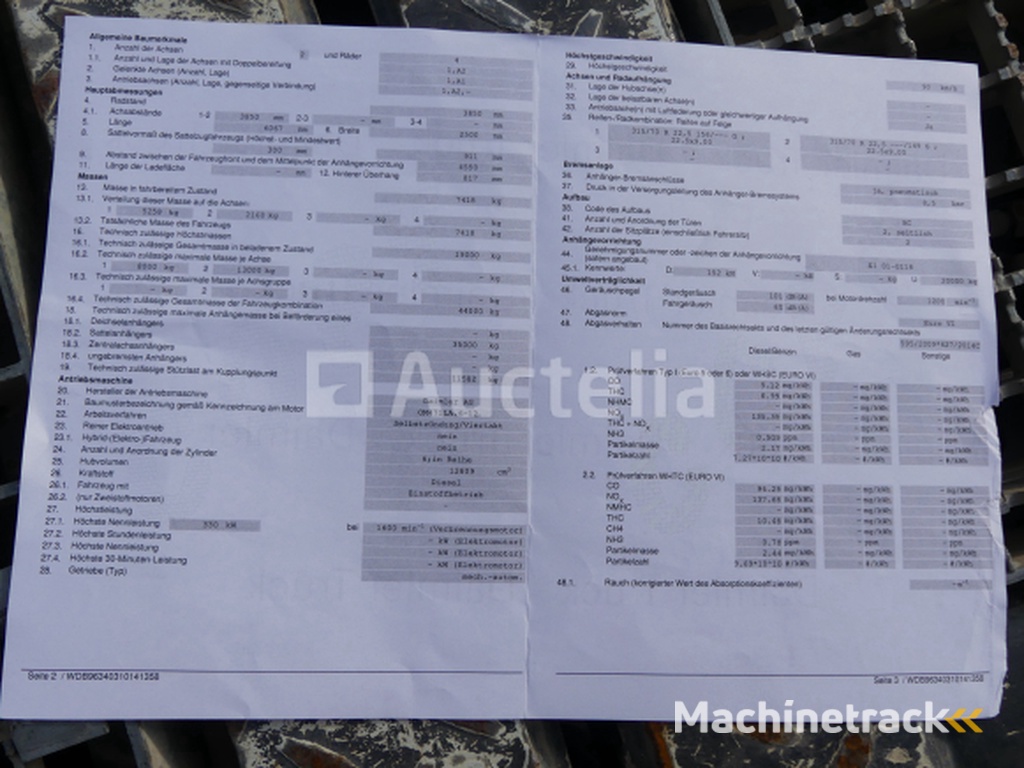 Mercedes-Benz Actros trekker (2017-690.339 km-VIN:WDB96340310141358)