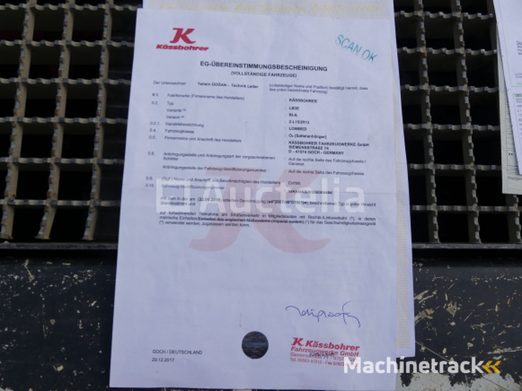 Kassbohrer Lowbed Trailer (2018-VIN:WKVDAS00300088494)