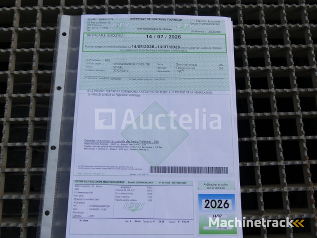 Kogel SVA-24 Refrigerated Semi-Trailer (2017-VIN:WK0S0002400211333)