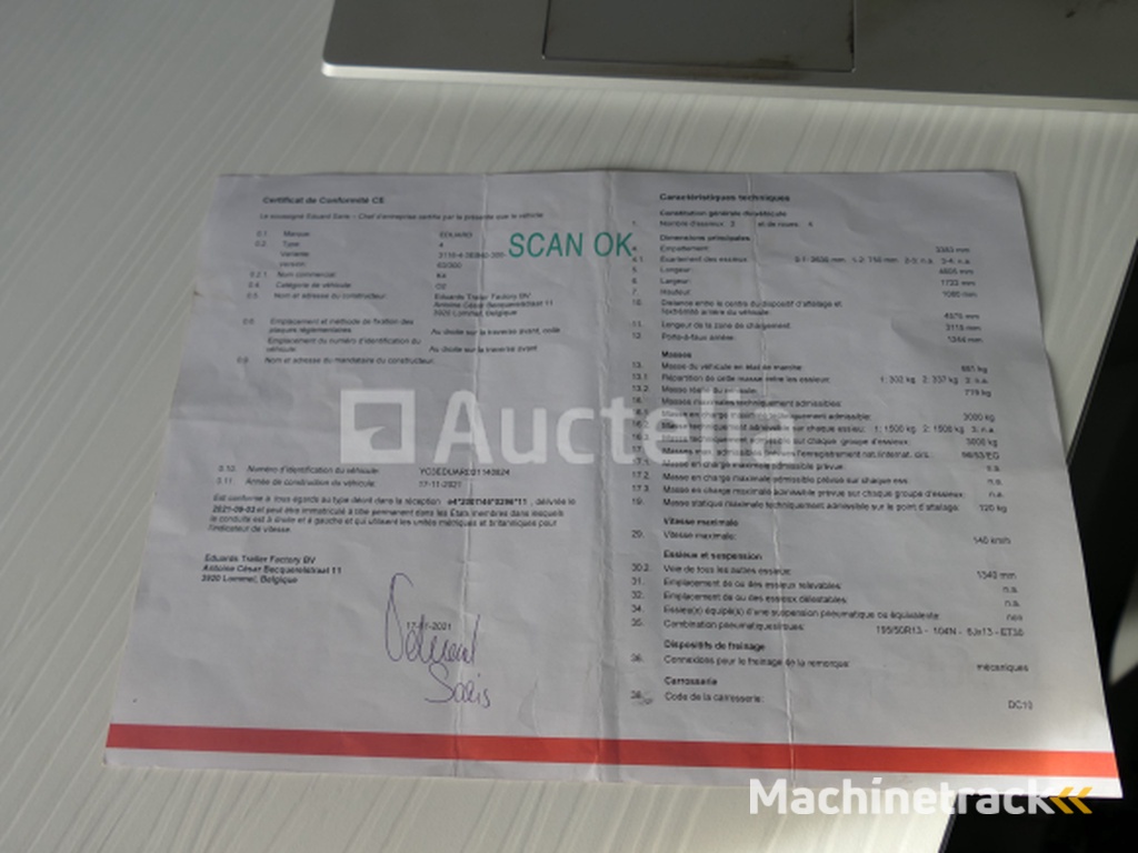 Eduard dubbelassige gaas aanhanger (VIN:YC3EDUARD21140824)