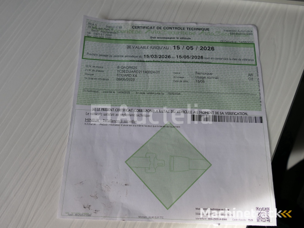 Eduard dubbelassige gaas aanhanger (VIN:YC3EDUARD21140824)