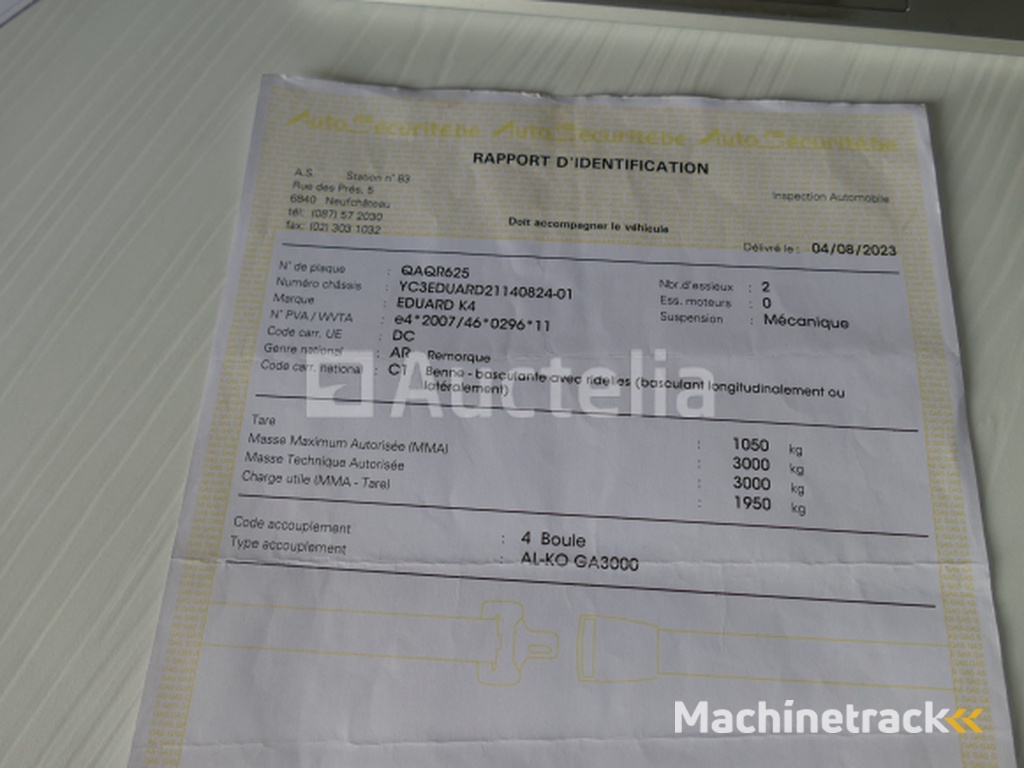 Eduard dubbelassige gaas aanhanger (VIN:YC3EDUARD21140824)