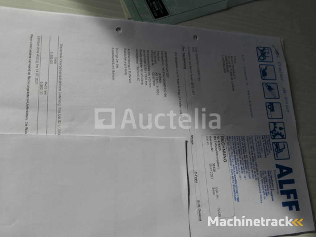 Unsinn AS enkelassige aanhangwagen 1837-13-1800 (VIN:WUFAJ7900MO139196)