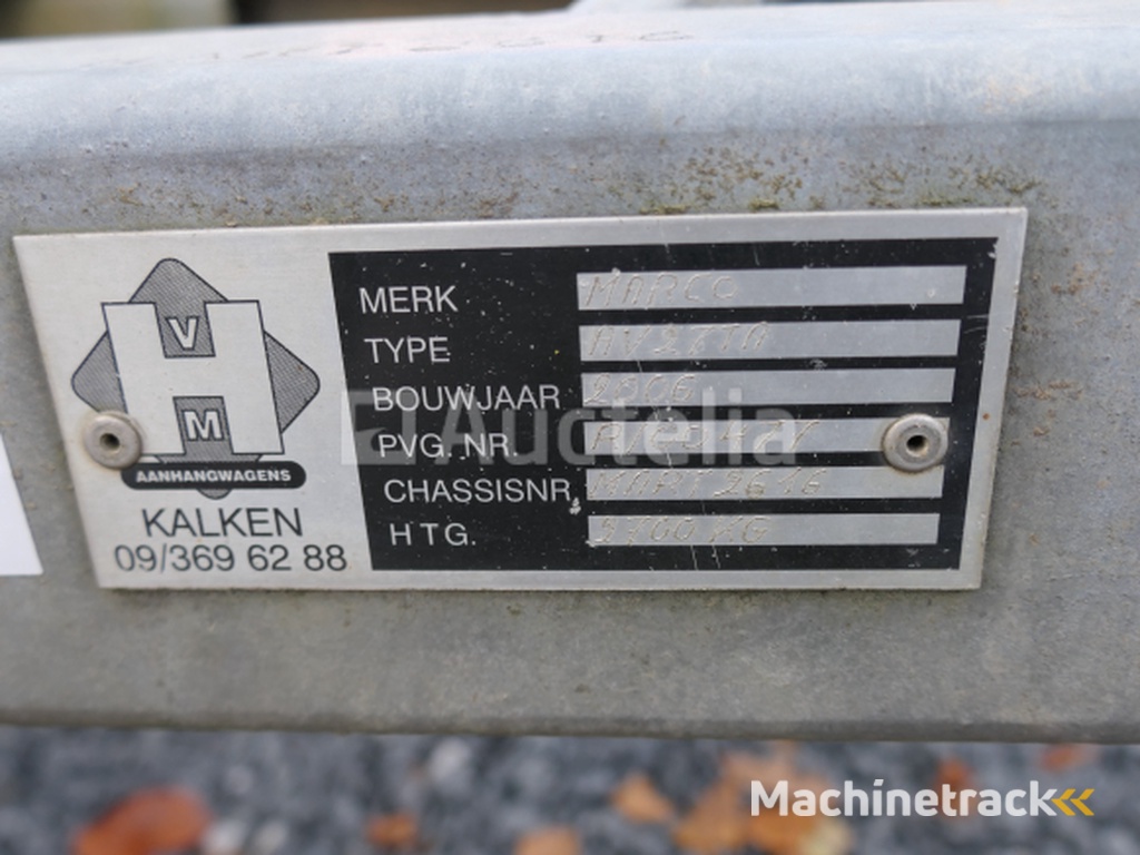 Marco AV27TA Dubbelassige Vaste Sideboard Aanhangwagen (VIN:MAPT2616)