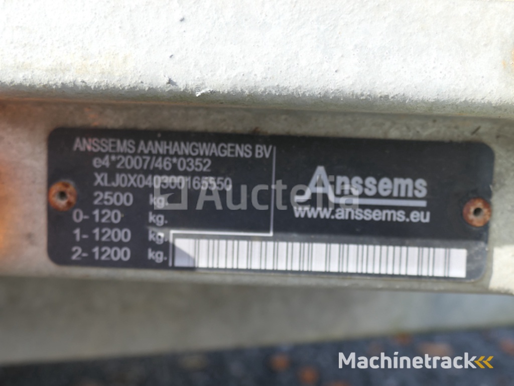 Anssems BSX 2500-301x150 dubbelassige huifophanging (VIN:XLJOX040300165550)