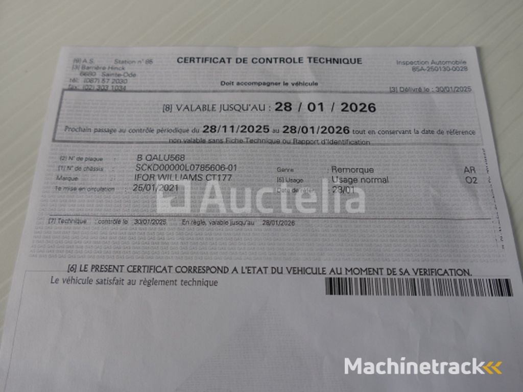 Ifor Williams 2Hb CT35 Voertuig Carrier Aanhangwagen (VIN:SCKD00000L0785606)