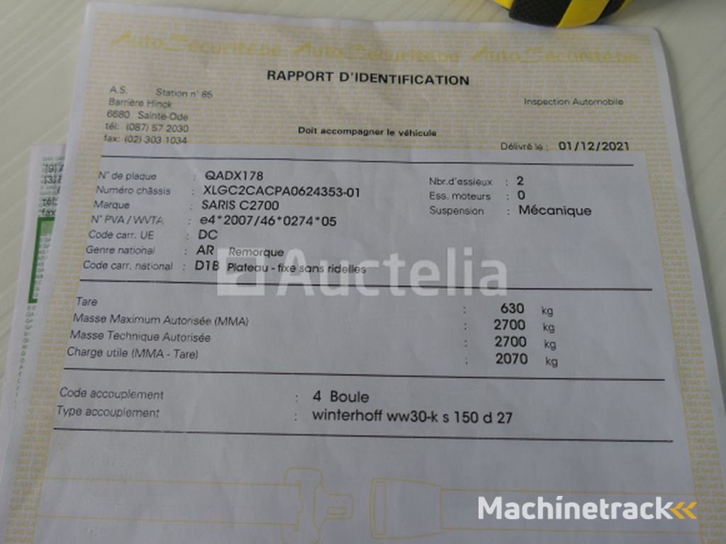 Saris C2700 dieplader (VIN:XLGC2CACPA0624353)