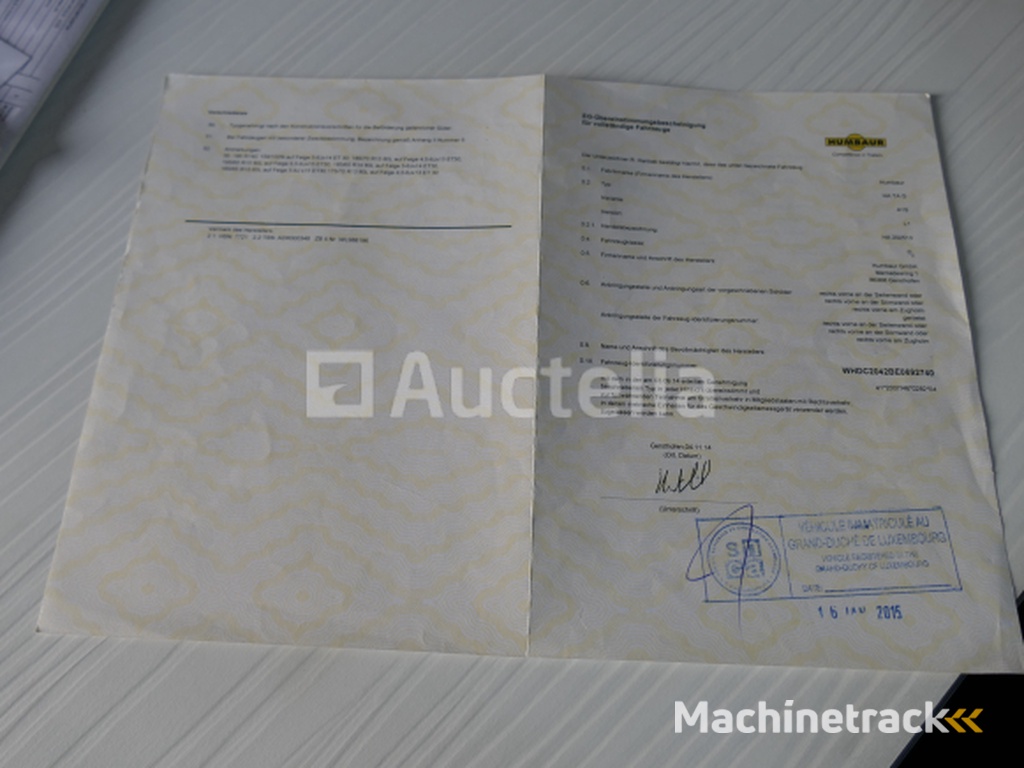 Humbaur HA TA G A15 dubbelassige aanhangwagen met vaste zijde (VIN:WHDC2042BE0692740)