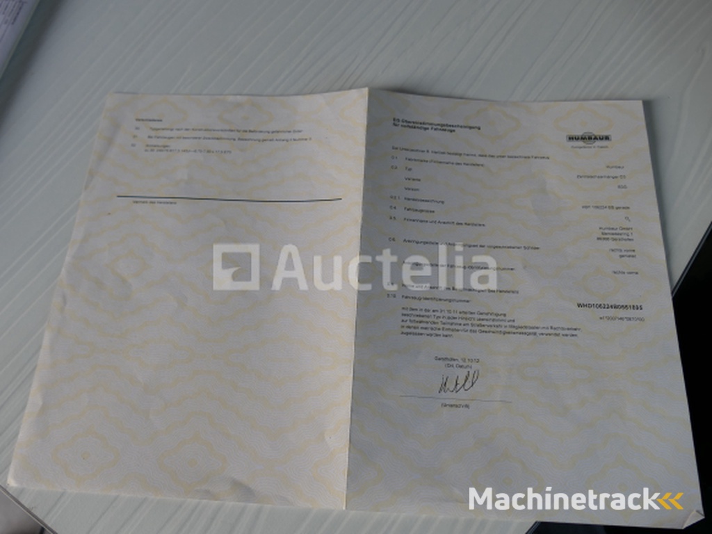 Humbaur HA TA G A15 dubbelassige aanhangwagen met vaste zijde (VIN:WHDC2042BE0692740)